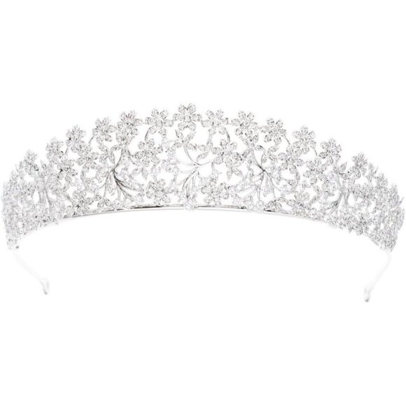 Cubic Zirconia Tiara Crown Wedding Hair Accessories Bridal Bridal Jewelry